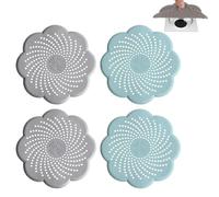 4 Pezzi Raccogli Capelli per Doccia, Protezione per Lo Scarico Dei Capelli Della Doccia, Filtro Ducha Pelo, Raccoglitori di Capellis in Silicone per Vasca da Bagno, Lavabo, Bagno (Blu, Grigio)