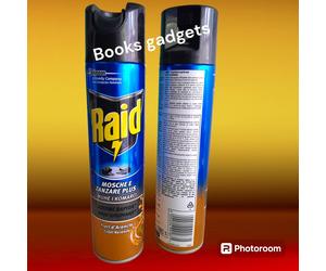 4 Pezzi Raid Spray Fiori d'arancio Mosche e Zanzare Insetticida Azione Rapida