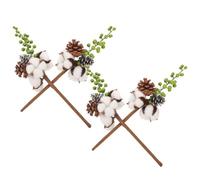 4 Pezzi Ramo di Cotone Secco Decorativo Nordico, Oro, per Composizioni | Stile Rustico Minimalista, Resistente allo Sbiadimento, per Centrotavola, Cesti Regalo e Progetti Creativi