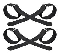 4 Pezzi Ramponcini Antiscivolo per Scarpe Cinghia Elastica, Nero | Nylon e Metallo, Struttura Regolabile Metallico, per Jogging e Sentieri Nevosi