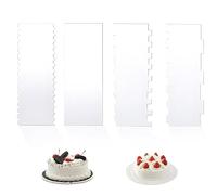 4 Pezzi Raschietto per Torte in Acrilico, Raschietto Liscia per Torta Acrilico, Pettini per Decorazione di Torte, Raschietto per Crema Torta in Acrilico Trasparente, Raschietto Decorazione per Panna