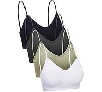 4 Pezzi Reggiseno a Canotta Collo Bralette Imbottita Senza Cuciture Reggiseno a Tubo per Le Donne Ragazze (L-XL, Stile Semplice)