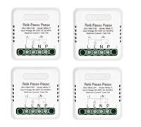 4 Pezzi Relè Passo Passo Elettronico Silenzioso 230V 16A, Step Impulse Relay per Illuminazione, Scatolato Compatto 40x40x18mm, IP20, 1 Contatto NO, Comandabile da più Pulsante