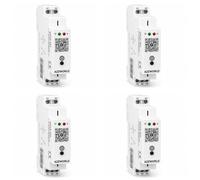4 Pezzi Relè Temporizzato WIFI Modulare, 220V 16A, Timer Temporizzatore Smart Tuya, 1 Modulo Barra DIN, 1 contatto SPDT, Comando App e Manuale, Schedule Alba Tramonto Ciclico