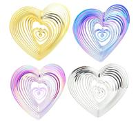 4 Pezzi Repellente per Uccelli Riflettente, Dissuasori per Uccelli Hanging Decor, Repellenti Uccelli a Forma di Cuore 20 * 20.5cm, Ideale per la Casa e il Giardino per la Decorazione
