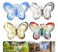4 Pezzi Repellente Per Uccelli Riflettente Spirale, 3D Girare Repellente Per Uccelli Riflettente, Ruote a Vento Repellenti Per Uccelli Per Uccelli, Decorazione Per Balcone, Giardino, Frutteto