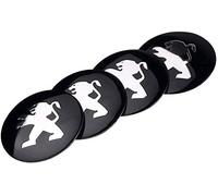4 Pezzi Resinati 3D Gel Auto Coprimozzo Logo Silicone Autoadesivo Stemma Adesivo per Peugeot rc sw rcline rc-line 206 307 407 1007 4007, Adesivi Coprimozzo Auto,65MM