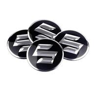 4 Pezzi Resinati 3D Gel Auto Coprimozzo Logo Silicone Autoadesivo Stemma Adesivo per Suzuki Alto VII 2009-2014, Adesivi Coprimozzo Auto,56MM