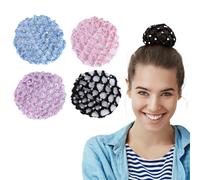 4 Pezzi Retina per Capelli per Ragazze,Rete per Capelli Chignon,Copertura a Rete per Danza Classica con Elastico per Bambini,Retina per Capelli Chignon Retina per Capelli Chignon Bambina con Perline