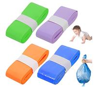 4 Pezzi Ricarica per Mangiapannolini, 4.5 Metri, Sacchetti di Ricambio Compatibili con Tommee Tippee e Altri Modelli, Viola Verde Arancione Blu, Confezione Bobina