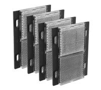 4 Pezzi Riflettore Fotoelettrico Rettangolare Nero in Plastico | Pannello Retroriflettente per Sistemi di Fascio, Interasse Fori 48-72mm, Vite M4 X 12mm, Edifici e Veicoli