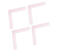 4 Pezzi Righello per Modellistica Sartoriale, con Scala Interna | Plastica Rosa, Linee a Griglia e Angolo Retto, per Orli e Tessuto