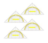4 Pezzi Righello Triangolare con Manico, Scala Trasparente | Ps, Scale Chiare e Impugnatura Comoda, Attività Didattiche, Studenti e Professionisti