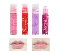 4 Pezzi Roll On Lip Gloss Set, Frutta Sapore Lucidalabbra Al Gusto, Trasparente Olio Labbra Idratante a Lunga Durata, Glitter Rossetto Liquido, Lip Balm Cura Delle Labbra per Lunga Tenuta