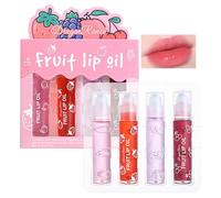 4 Pezzi Roll On Lip Gloss Set, Lucidalabbra Frutta Sapore, Rossetto Liquido Lucido e Idratante per Labbra a Lunga Tenuta, Fruit Lip Oil Set