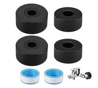 4 Pezzi Rosetta Copritubo Nero, 2.5 cm Copri Termosifone Rubinetto
