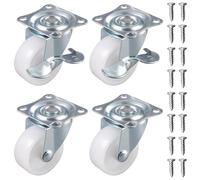 4 Pezzi Rotelle per Mobili con Freno, Ruote Girevoli a 360 Gradi con Viti, Gomma Ruote per Spostare Mobili, Capacità di Carico 120 Kg, Silenziose Ruote per Spostare MobiliPiccole, Tavolo, Armadio
