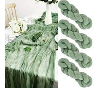 4 Pezzi Runner da Tavola Verde Salvia, 90cm x 300cm Verde Garza Boho Runner da Tavolo, salvia verde per garza formaggio, Interni Decorazioni, Vacanze Feste, Matrimoni, Compleanni