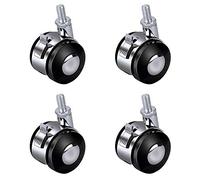 4 Pezzi Ruota Girevole con Piastra Girevole,Sostituzione Ruote per Mobili Carrello, Ruote Pivontanti per Mobili, con Funzione Freno, Rotelle per Sedia per Ufficio/Scuola, 2 Pollici