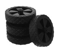 4 Pezzi Ruota per Carrello nera Pieghevole in Gomma da 5 Pollici | Portata Elevata, Montaggio Semplice, Battistrada Resistente all'Usura, per Sentieri Impervi e Viaggi in Campeggio
