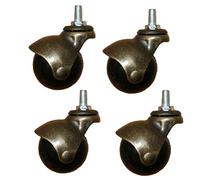 4 pezzi Ruote con Sfera In Bronzo, Rotella Orientabili Da 2 Pollici /48mm, Montaggio su Barra Filettata M8/M10, Ruote con Antico Vintage Mobili Sostituzion per Sedie Da Ufficio, Rotella Per Divano