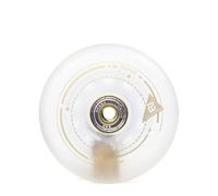 4 pezzi - Ruote for pattini a rotelle dorate 90A - Poliuretano trasparente premium con freno a pietra focaia, design solido resistente all'usura(52 156 Flin-Message)