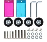 4 Pezzi Ruote per valigia, 40x18mm forte robusto Ruote valigia ricambio con Etichetta d'imbarco valigia, Resistente all'usura Muto Ruote Ricambio Samsonite con Parti riparazione dei cuscinetti, Nero
