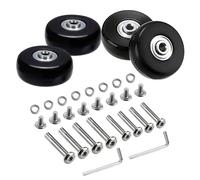 4 Pezzi Ruote Per Valigia, 50Mm Con Cuscinetti, Nero, Ruote Di Ricambio Trolley
