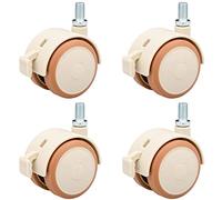 4 pezzi ruote piroettanti per lettino per bambini, ruote per mobili in gomma, doppia ruota, ruote silenziose, per mobili per bambini, fioriere, corsa libera (M6)