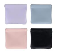 4 Pezzi Sacchetti Cosmetici Piccoli, Borsa da Trucco Tascabile, Tasca Cosmetico Impermeabile, Auto-Chiusura, Senza cerniera, Pelle PU, Sacchetto di Trucco Portatile, per Cuffie, Cosmetiche