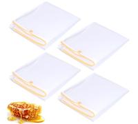 4 Pezzi Sacchetti Filtro, 57,5x46 cm Sacco Filtro in Nylon a Maglia Fine con Cordoncino Regolabile Sacchetto per Latte di Noci Forniture per Apicoltura per Principianti