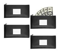 4 Pezzi Sacchetti per Documenti, Busta Porta Soldi, Pochette Portadocumenti Con Cerniera, Impermeabile Sacchetto Del Documento, Sacchetti per Banconote con Finestra Trasparente per Fatture, Documenti