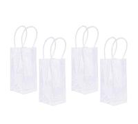 4 Pezzi Sacchetto di Ghiaccio In PVC Trasparenti per Champagne con Manico Ghiaccio Portatile per Secchiello Refrigeratore Per Vino Ice Bag per Bevande Vino Champagne Birra Fredda, A Prova di Perdite