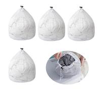4 Pezzi Sacchetto Lavatrice, 40 x 30cm Biancheria Retina con Coulisse Sacchetti Rete Salvabucato Riutilizzabile Vestito Borsa Lavanderia Proteggi Reggiseno per Camicetta Reggiseno Calzini Intima=