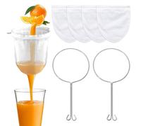 4 pezzi Sacchetto per Latte di Noce con 2 Supporto e Chiusura Lampo, Setaccio Filtro Alimentare, Sacchetto Filtrante Latte Vegetale, Sacchetto Filtro a Maglia Fine per Filtrare Succhi Latte Vino Rosso