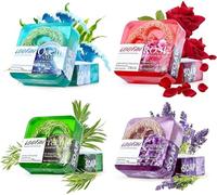 4 pezzi Sapone per la pelle Sapone fatto a mano agli oli essenziali Saponetta alla curcuma brillante e uniforme Sapone all'acido di limone Viso Corpo Idratante Sapone da bagno artigianale profumato fl