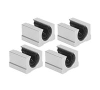 4 pezzi SBR16UU Blocchi di scorrimento per movimento lineare - Cursori per binari di guida con cuscinetti a sfera in lega di alluminio - Tipo aperto per binari di guida cilindrici