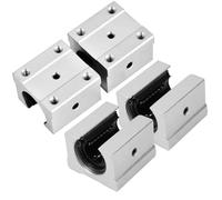 4 Pezzi SBR16UU Cuscinetti Blocchi di Scorrimento, Cuscinetti Blocchi Quadrati 4,5cm(Diametro 16mm) Blocchi Guida per Movimento Lineare di Precisione In Alluminio, per Stampante 3D, Macchina CNC