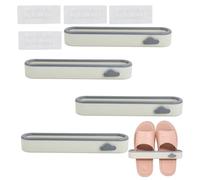 4 pezzi Scarpiera da Parete in Plastica, Portascarpe da Appendere al Muro Autoadesivi Organizer Scarpe Camper Roulotte Porta Adesive Organizzatori di Scarpe per Bagno, Camera da Letto, Soggiorno