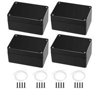 4 Pezzi Scatola di Giunzione IP65 Impermeabile, PIWOSGOL Scatola di Derivazione Esterna, Scatola di Progetto Elettronica, 100x68x50 mm/Nero