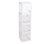 4 pezzi Scatola per palloncini trasparente con lettere, scatola per la conservazione dei palloncini per la decorazione di feste domestiche, accessori decorativi in plastic (bambina)