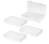 4 Pezzi Scatole Plastica con Coperchio Piccole,14,5 × 8,8 × 3 CM Contenitori Plastica Piccoli,Contenitore in PP per Minuterie,Porta Perline,per Pillole,Erbe Aromatiche,Gioielli,Altri Piccoli Oggetti