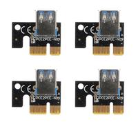 4 Pezzi Scheda Adattatore Usb3.0 Pci-e 1x in Pcb Nero | Trasmissione Dati Stabile, Installazione Plug-in, per Tecnici It e Assemblatori, Rig Rig Mining GPU