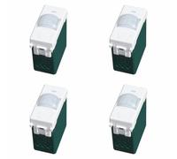 4 Pezzi Sensore di Movimento PIR, Compatibile Con Vimar Plana, Colore Bianco, da Incasso Per Serie Civile, 1 Modulo, Time Lux Regolabile, Angolo Rilevamento 120°