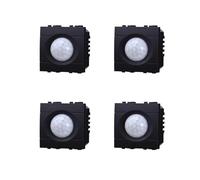 4 Pezzi Sensore Movimento PIR da 2 Moduli, Compatibile Con Vimar Arke, Colore Nero