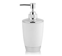 4 Pezzi Set Accessori Bagno con Portaspazzolino, Portasapone e Dispenser Lozione, Kit Completo Design Elegante per Ogni Bagno (Bianco)