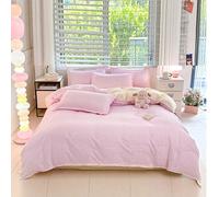 4 pezzi Set biancheria da letto in cotone spazzolato morbido, adatto per dormitorio universitario, culla, camera dei bambini, include 1 copripiumino, 1 lenzuolo con angoli, 2 federe 135*200,150*200,20