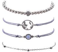 4 Pezzi/Set Braccialetto Braccialetto Tessuto Catena Gioiello Perline Cuore Vuoto Squisito della Mappa Convenient Design