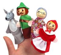 4 pezzi/set burattini a mano per bambini, Cappuccetto Rosso burattini a mano giocattolo gioco di ruolo interattivo teatro delle marionette dei cartoni animati per bambini narrazione di storie per bam