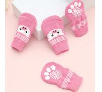 4 pezzi/set Calzini carini per cani, calzini antiscivolo protettivi per le zampe per cani di piccola taglia come Barboncino, Yorkshire Terrier, Chihuahua, per uso interno per prevenire lo scivolamento